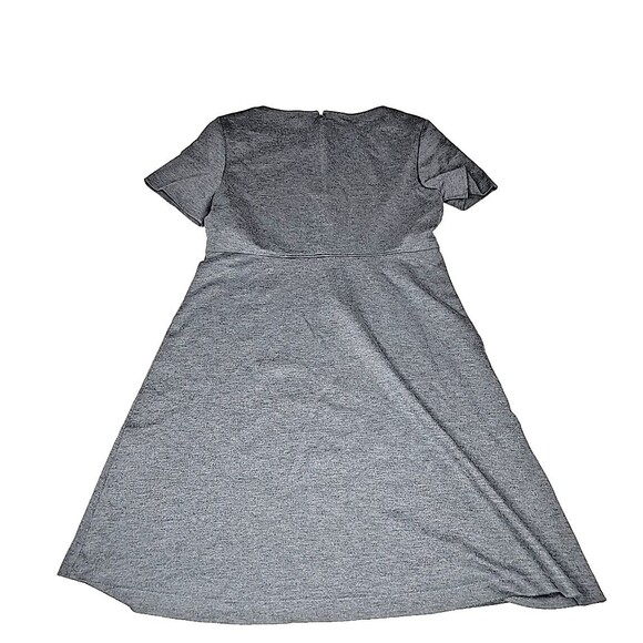 Uniqlo Gray Short Sleeve Sheath Zip Up Rayon Stretch Dress Size Medium EUC - Picture 2 of 8